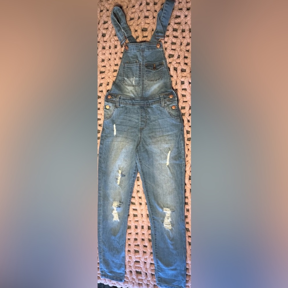 Ci Sono Distressed Denim Overalls